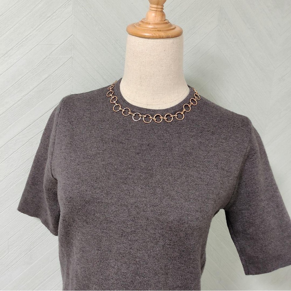 Zara grey knit short sleeve top